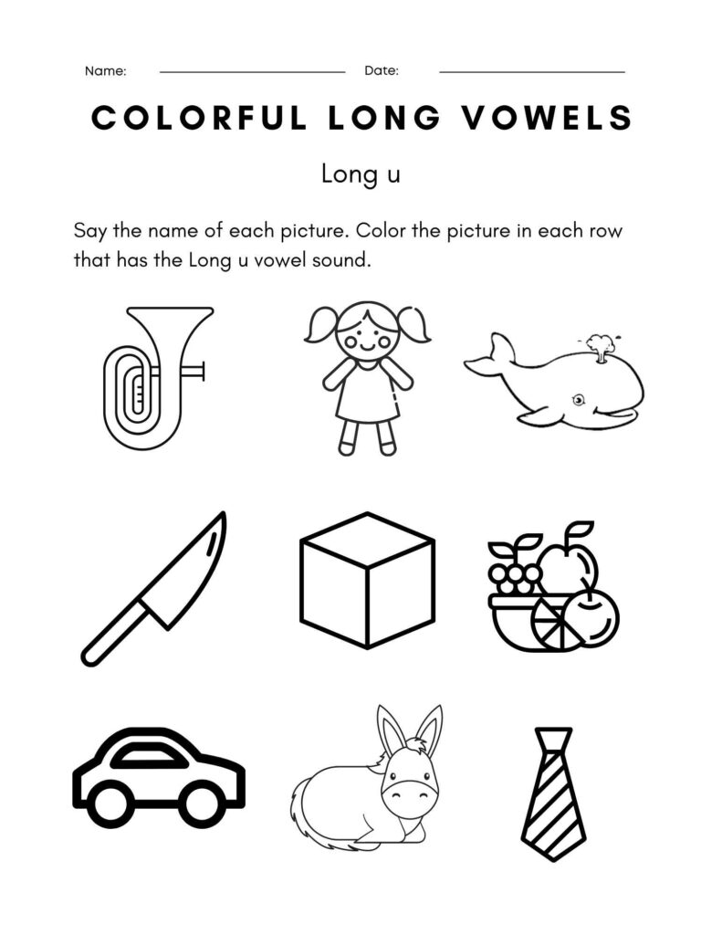 learning vowels worksheet 