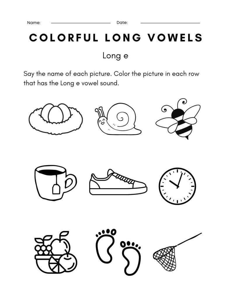 learning vowels worksheet 